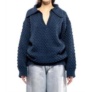 NEW TOIT VOLANT francois sweater in navy